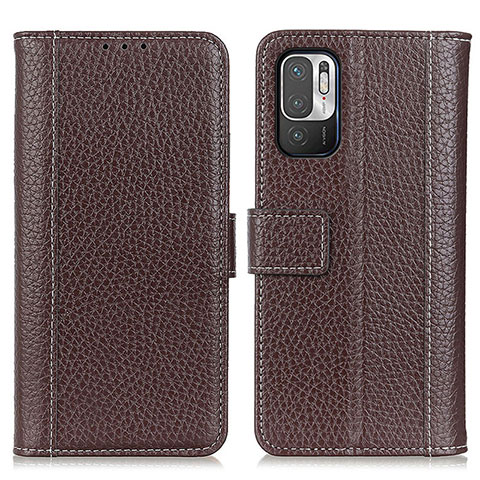 Coque Portefeuille Livre Cuir Etui Clapet M14L pour Xiaomi POCO M3 Pro 5G Marron