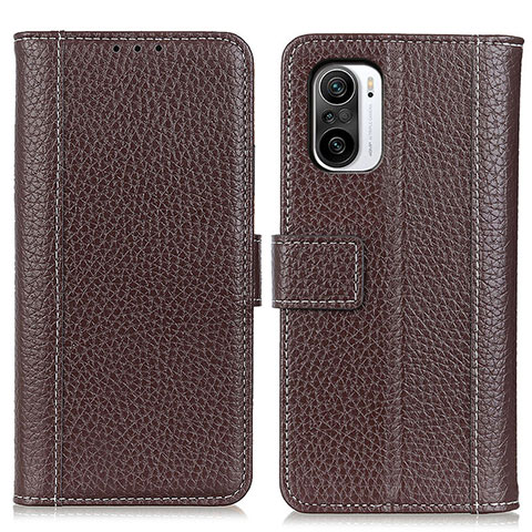 Coque Portefeuille Livre Cuir Etui Clapet M14L pour Xiaomi Redmi K40 Pro 5G Marron