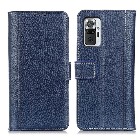 Coque Portefeuille Livre Cuir Etui Clapet M14L pour Xiaomi Redmi Note 10 Pro 4G Bleu