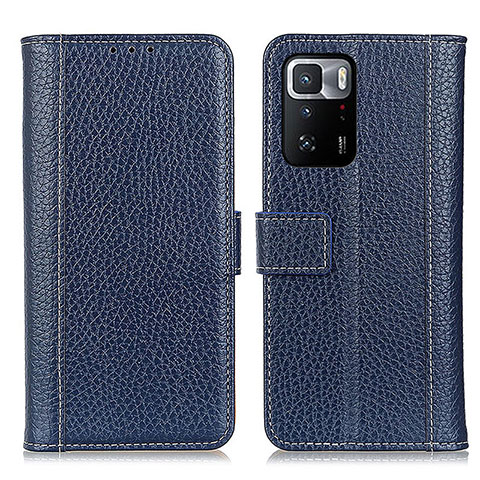 Coque Portefeuille Livre Cuir Etui Clapet M14L pour Xiaomi Redmi Note 10 Pro 5G Bleu