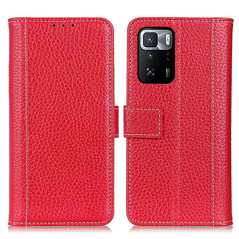 Coque Portefeuille Livre Cuir Etui Clapet M14L pour Xiaomi Redmi Note 10 Pro 5G Rouge