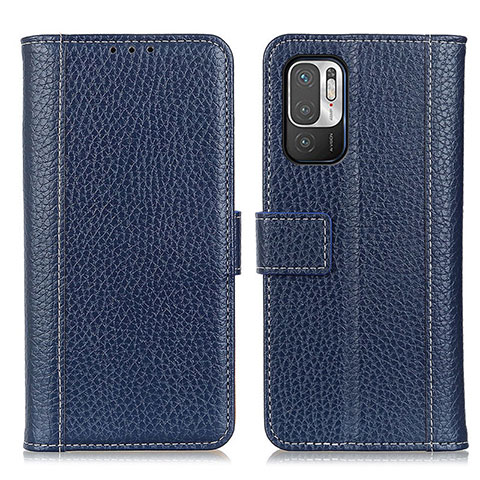 Coque Portefeuille Livre Cuir Etui Clapet M14L pour Xiaomi Redmi Note 10T 5G Bleu