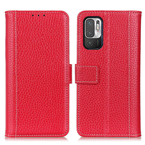 Coque Portefeuille Livre Cuir Etui Clapet M14L pour Xiaomi Redmi Note 10T 5G Rouge