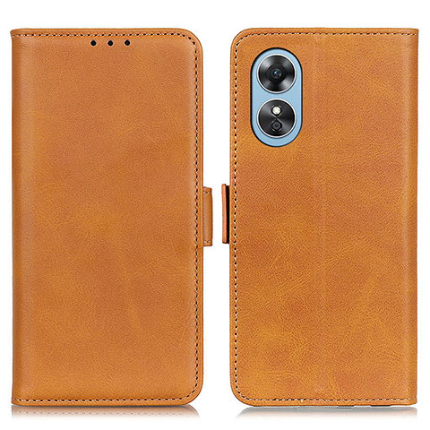 Coque Portefeuille Livre Cuir Etui Clapet M15L pour Oppo A17 Brun Clair