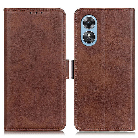 Coque Portefeuille Livre Cuir Etui Clapet M15L pour Oppo A17 Marron