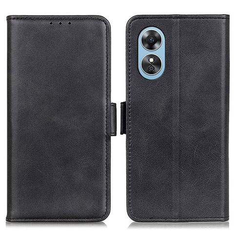 Coque Portefeuille Livre Cuir Etui Clapet M15L pour Oppo A17 Noir