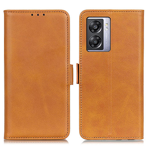 Coque Portefeuille Livre Cuir Etui Clapet M15L pour Oppo A57 5G Brun Clair