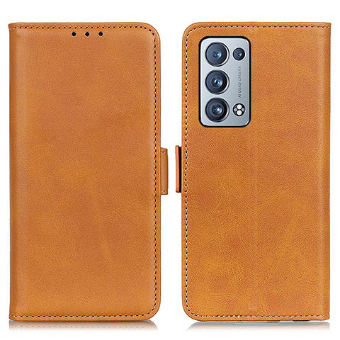 Coque Portefeuille Livre Cuir Etui Clapet M15L pour Oppo Reno6 Pro+ Plus 5G Brun Clair