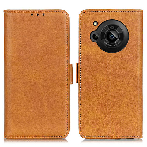 Coque Portefeuille Livre Cuir Etui Clapet M15L pour Sharp Aquos R7 Brun Clair