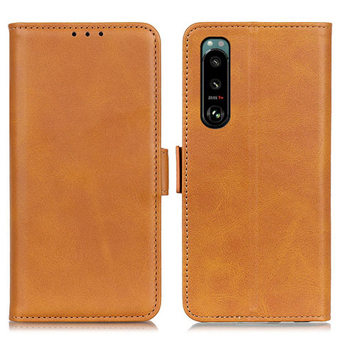 Coque Portefeuille Livre Cuir Etui Clapet M15L pour Sony Xperia 5 III SO-53B Brun Clair