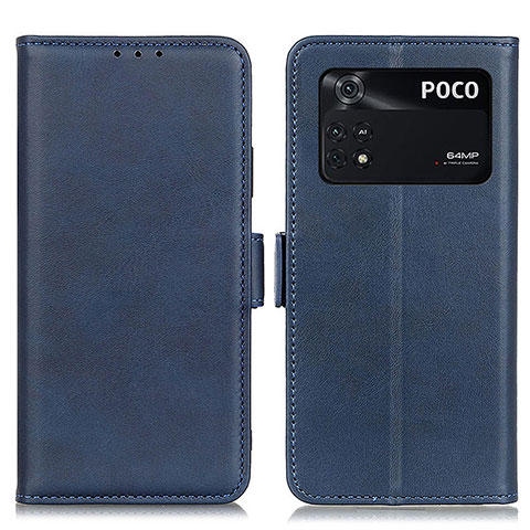 Coque Portefeuille Livre Cuir Etui Clapet M15L pour Xiaomi Poco M4 Pro 4G Bleu