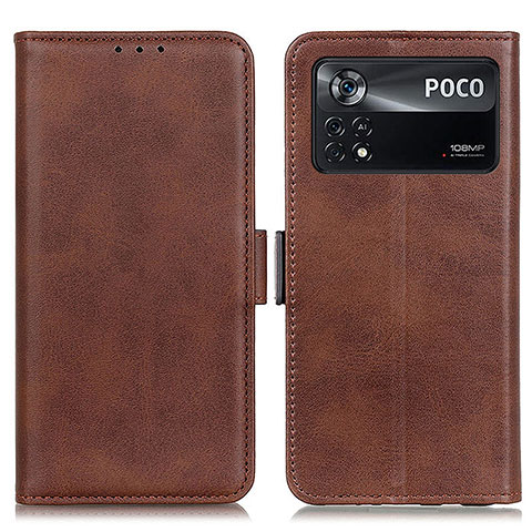 Coque Portefeuille Livre Cuir Etui Clapet M15L pour Xiaomi Poco X4 Pro 5G Marron