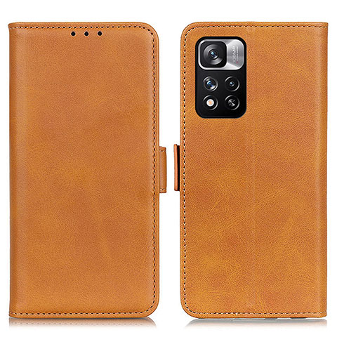 Coque Portefeuille Livre Cuir Etui Clapet M15L pour Xiaomi Redmi Note 11 Pro+ Plus 5G Brun Clair