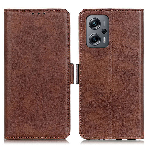 Coque Portefeuille Livre Cuir Etui Clapet M15L pour Xiaomi Redmi Note 11T Pro+ Plus 5G Marron