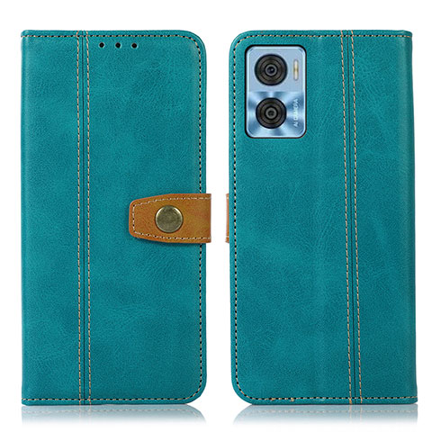 Coque Portefeuille Livre Cuir Etui Clapet M16L pour Motorola Moto E22 Vert