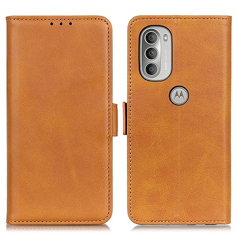 Coque Portefeuille Livre Cuir Etui Clapet M16L pour Motorola Moto G51 5G Brun Clair