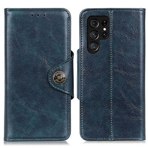 Coque Portefeuille Livre Cuir Etui Clapet M16L pour Samsung Galaxy S22 Ultra 5G Bleu