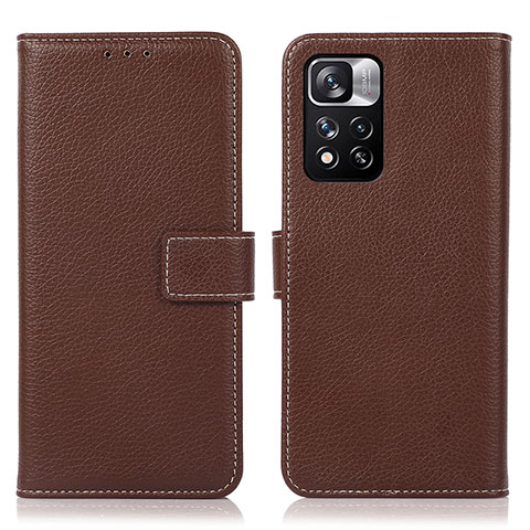 Coque Portefeuille Livre Cuir Etui Clapet M16L pour Xiaomi Mi 11i 5G (2022) Marron