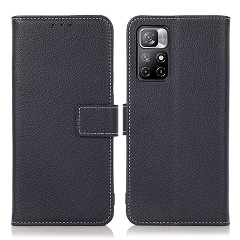 Coque Portefeuille Livre Cuir Etui Clapet M16L pour Xiaomi Poco M4 Pro 5G Bleu