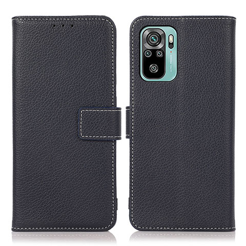 Coque Portefeuille Livre Cuir Etui Clapet M16L pour Xiaomi Redmi Note 10 4G Bleu