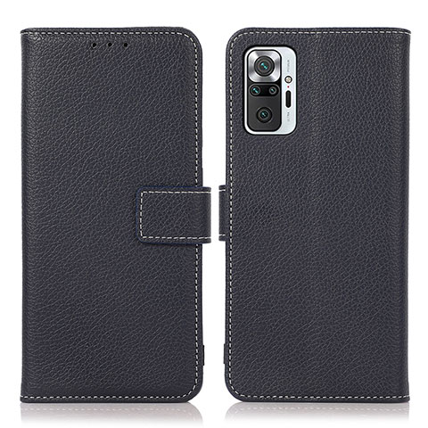 Coque Portefeuille Livre Cuir Etui Clapet M16L pour Xiaomi Redmi Note 10 Pro 4G Bleu