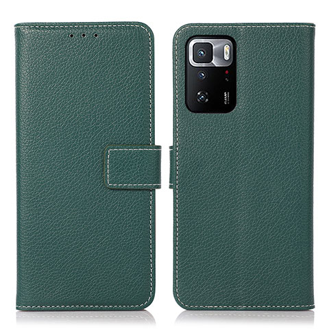 Coque Portefeuille Livre Cuir Etui Clapet M16L pour Xiaomi Redmi Note 10 Pro 5G Vert