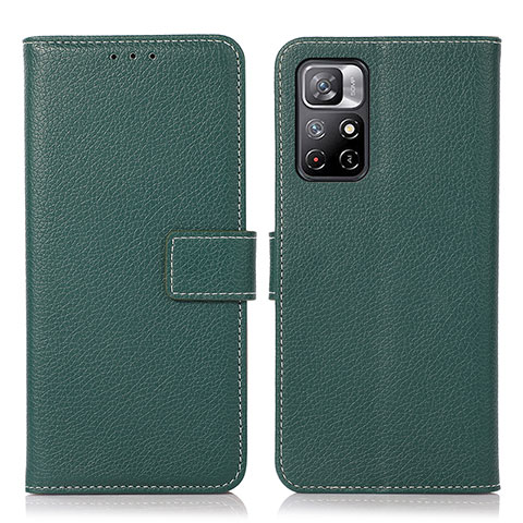 Coque Portefeuille Livre Cuir Etui Clapet M16L pour Xiaomi Redmi Note 11 5G Vert