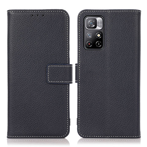 Coque Portefeuille Livre Cuir Etui Clapet M16L pour Xiaomi Redmi Note 11T 5G Bleu