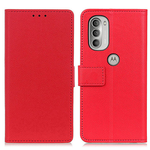 Coque Portefeuille Livre Cuir Etui Clapet M18L pour Motorola Moto G51 5G Rouge