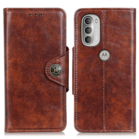 Coque Portefeuille Livre Cuir Etui Clapet M20L pour Motorola Moto G51 5G Marron