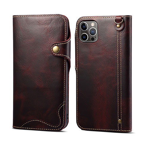 Coque Portefeuille Livre Cuir Etui Clapet MT1 pour Apple iPhone 14 Pro Marron