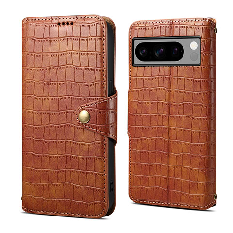 Coque Portefeuille Livre Cuir Etui Clapet MT1 pour Google Pixel 8 Pro 5G Marron