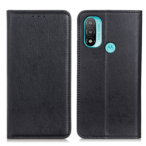 Coque Portefeuille Livre Cuir Etui Clapet N01P pour Motorola Moto E30 Noir