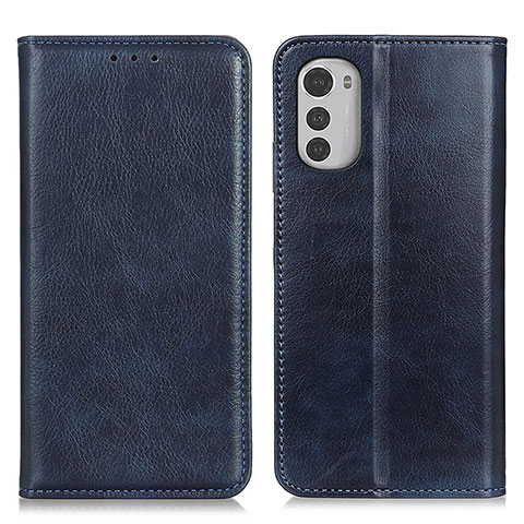 Coque Portefeuille Livre Cuir Etui Clapet N01P pour Motorola Moto E32s Bleu