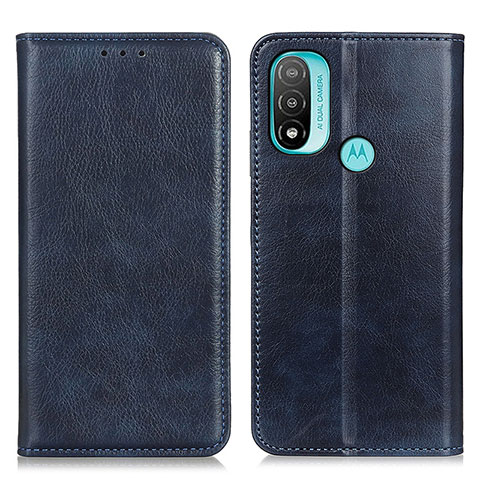 Coque Portefeuille Livre Cuir Etui Clapet N01P pour Motorola Moto E40 Bleu