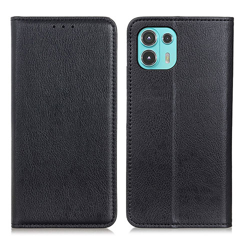 Coque Portefeuille Livre Cuir Etui Clapet N01P pour Motorola Moto Edge 20 Lite 5G Noir