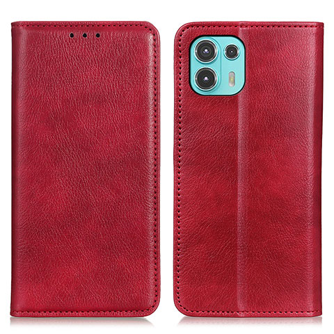 Coque Portefeuille Livre Cuir Etui Clapet N01P pour Motorola Moto Edge 20 Lite 5G Rouge