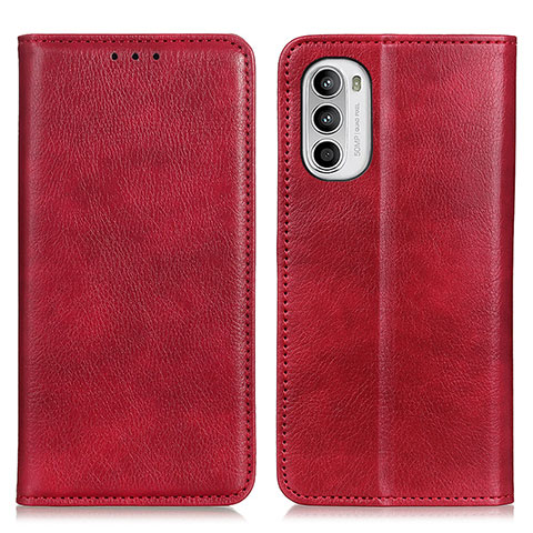 Coque Portefeuille Livre Cuir Etui Clapet N01P pour Motorola Moto Edge (2022) 5G Rouge