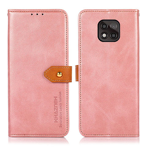 Coque Portefeuille Livre Cuir Etui Clapet N01P pour Motorola Moto G Power (2021) Rose