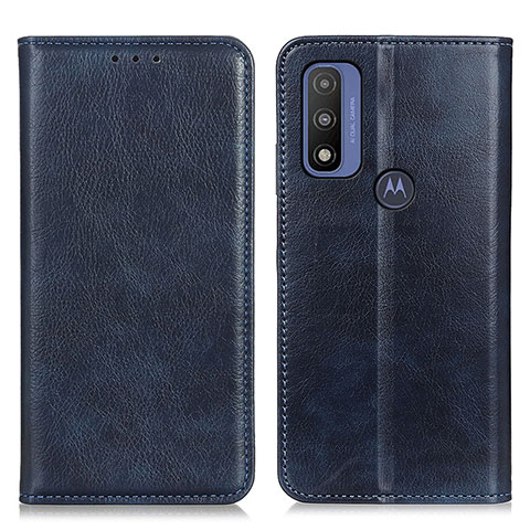 Coque Portefeuille Livre Cuir Etui Clapet N01P pour Motorola Moto G Pure Bleu