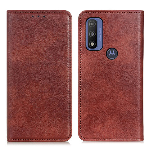 Coque Portefeuille Livre Cuir Etui Clapet N01P pour Motorola Moto G Pure Marron