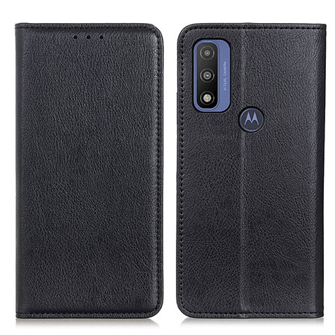 Coque Portefeuille Livre Cuir Etui Clapet N01P pour Motorola Moto G Pure Noir