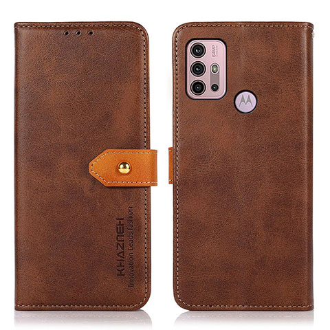 Coque Portefeuille Livre Cuir Etui Clapet N01P pour Motorola Moto G10 Marron