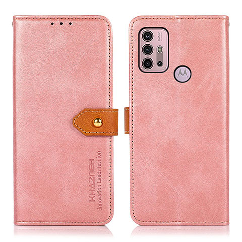 Coque Portefeuille Livre Cuir Etui Clapet N01P pour Motorola Moto G10 Rose