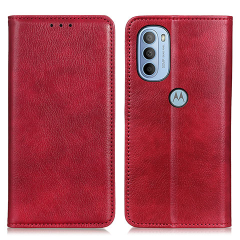 Coque Portefeuille Livre Cuir Etui Clapet N01P pour Motorola Moto G31 Rouge