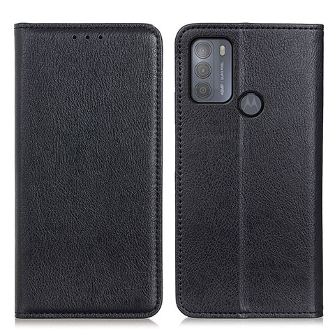 Coque Portefeuille Livre Cuir Etui Clapet N01P pour Motorola Moto G50 Noir