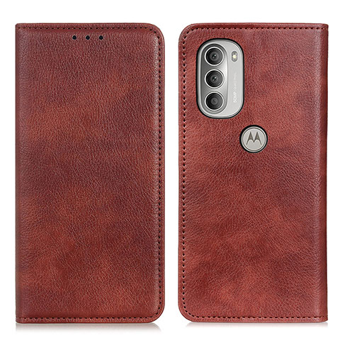 Coque Portefeuille Livre Cuir Etui Clapet N01P pour Motorola Moto G51 5G Marron