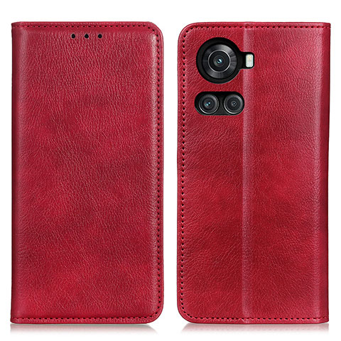 Coque Portefeuille Livre Cuir Etui Clapet N01P pour OnePlus 10R 5G Rouge