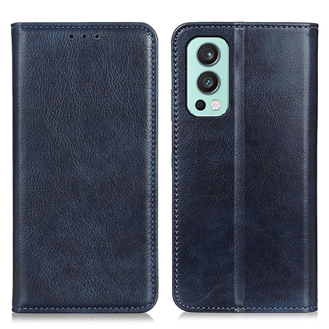 Coque Portefeuille Livre Cuir Etui Clapet N01P pour OnePlus Nord 2 5G Bleu