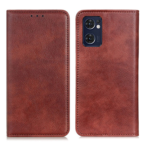 Coque Portefeuille Livre Cuir Etui Clapet N01P pour OnePlus Nord CE 2 5G Marron